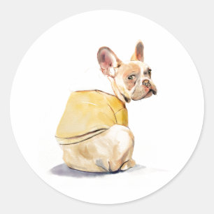 Funny French Bulldog Round Sticker