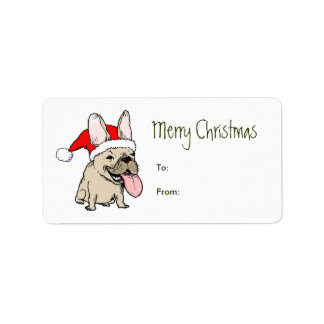 Funny French Bulldog Santa Christmas Gift Tags