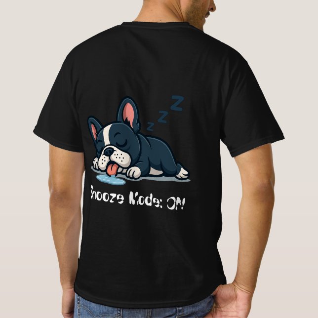 Funny French Bulldog T-Shirt – Cute Sleeping Dog (Back)