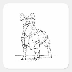 Funny French Bulldog–  Thinking Of You Square Sticker