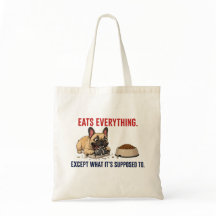 Funny French Bulldog Tote Bag for Dog Moms