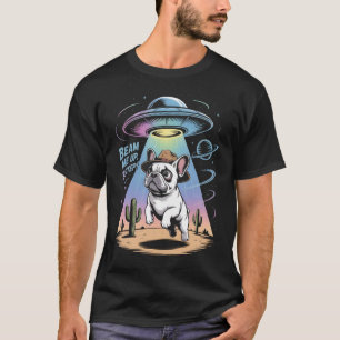 Funny French Bulldog UFO Alien Abduction T-Shirt