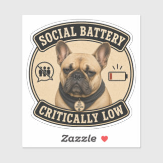 Funny French Bulldog Vinyl Sticker | Social Batter