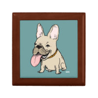 Funny French Bulldog with Huge Tongue Sticking Out