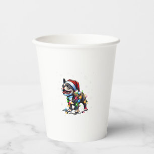 Funny French Bulldogs Christmas Santa Hat Lights S Paper Cups