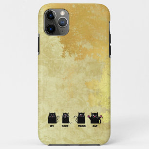 Funny French cats counting distressed faux gold  Case-Mate iPhone Case