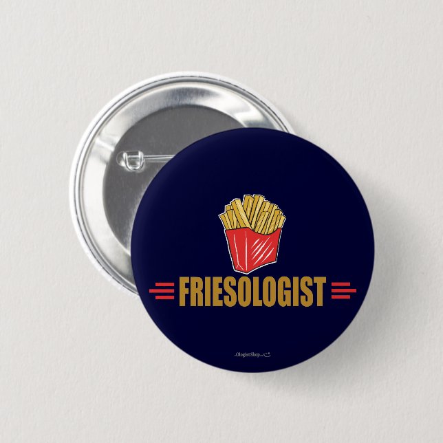 Funny French Fries 6 Cm Round Badge (Front & Back)