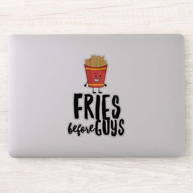 Funny French Fries Quoteable Vinyl Sticker (Computer)