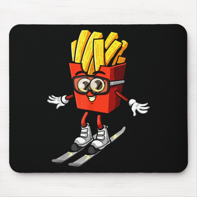Funny french fry ski potato fries skiing instructo mouse pad (Front)