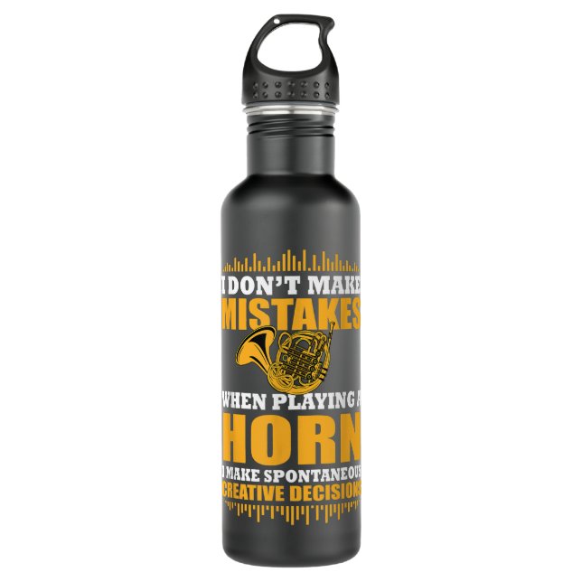 Funny French Horn Saying Gift Horn Player279 710 Ml Water Bottle (Front)