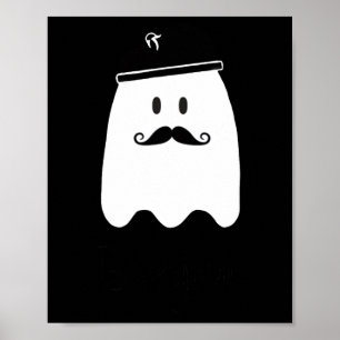 Funny French Teacher Halloween Bonjour Ghost  Poster