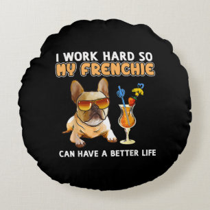 Funny Frenchie French Bulldog Lover Round Cushion