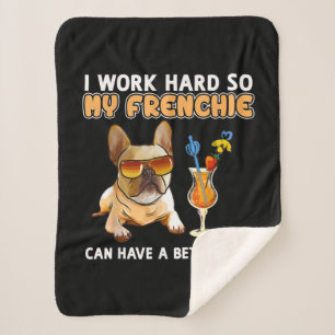 Funny Frenchie French Bulldog Lover Sherpa Blanket