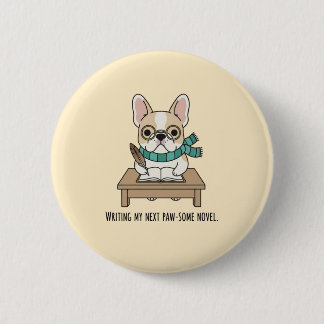 Funny Frenchie Glasses Character Illustration 6 Cm Round Badge