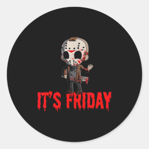 Funny Friday 13th Funny Halloween Horror Classic Round Sticker
