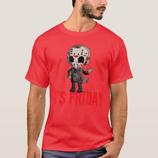 Funny Friday 13th Funny Halloween Horror T-Shirt (Front)