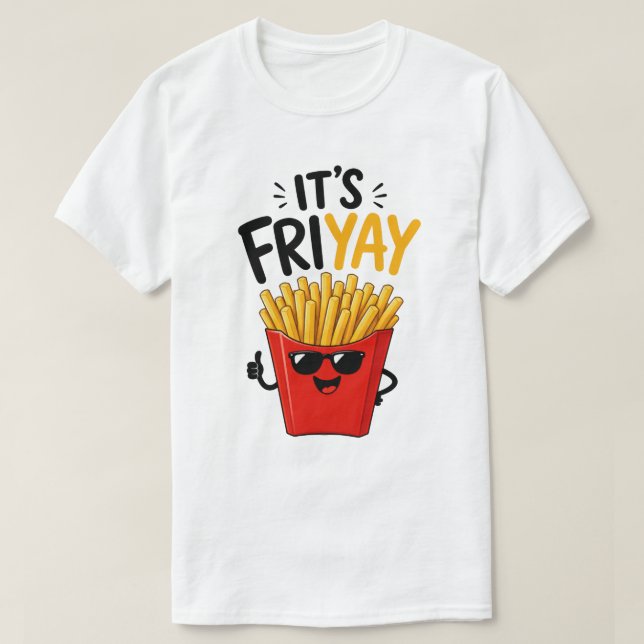 Funny Friday Unisex White T-Shirt (Design Front)