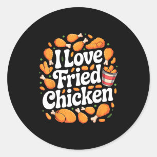 Funny Fried Chicken Art For Men Women Kids Fast Fo Classic Round Sticker