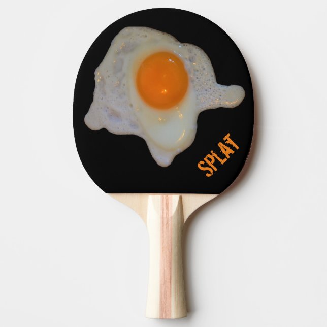 Funny Fried Egg Splat Ping Pong Paddle (Front)
