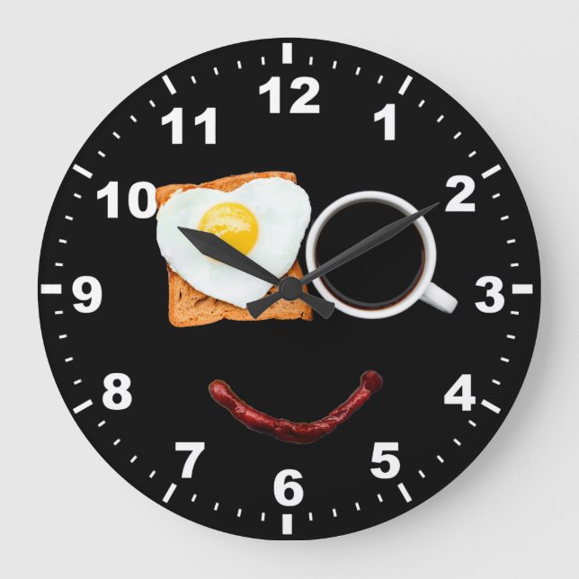 Funny Fried Eggs Kitchen Wall Clock (Front)
