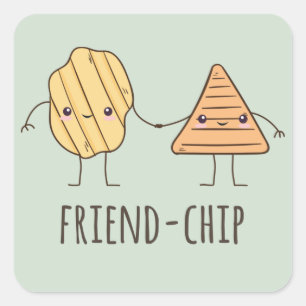 Funny Friend-chip potato chips Square Sticker