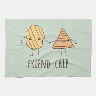 Funny Friend-chip potato chips Tea Towel