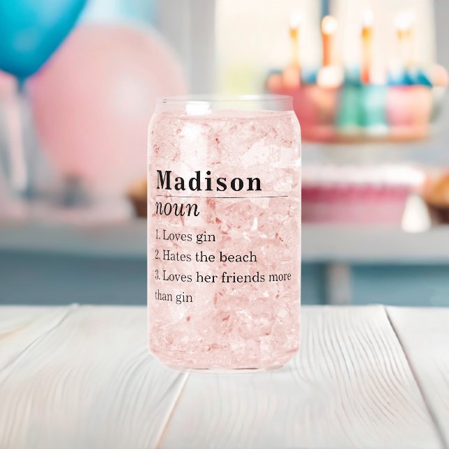Funny Friend Personalised Name Definition Can Glass (Insitu (Baby Shower))