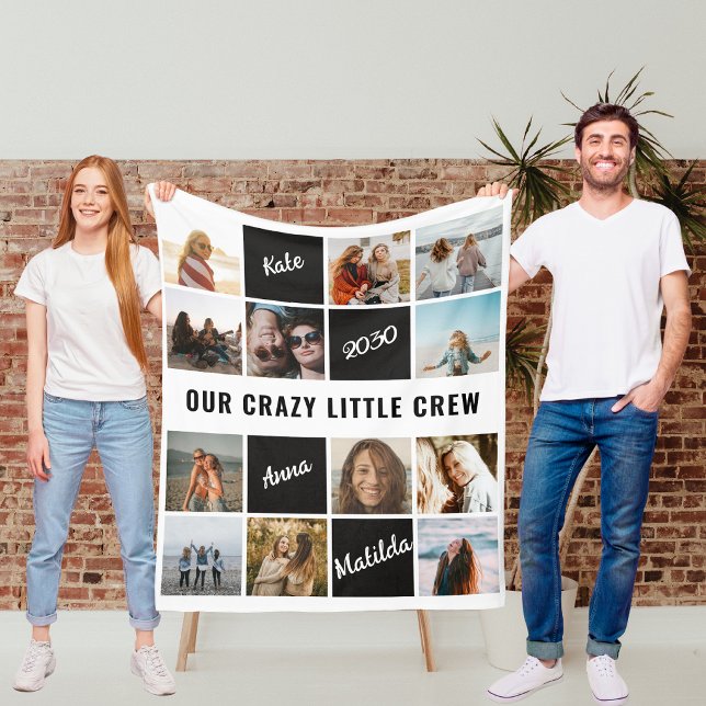 Funny Friends 12 Photo Collage Keepsake Gift  Fleece Blanket (Creator Uploaded)