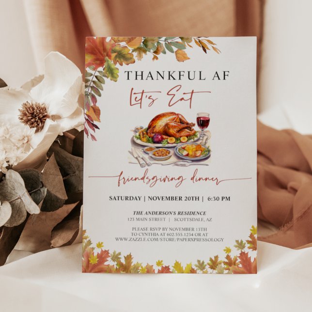 Funny Friendsgiving Dinner Thanksgiving Invitation (Creator Uploaded)
