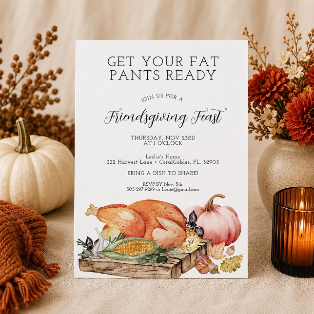 Funny Friendsgiving Feast Invite (Thanksgiving Feast Invitation)