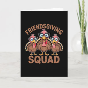 Funny Friendsgiving Turkey Trot Squad Matching Tha Card