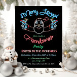 Funny Friendsmas Christmas Litmas Neon Sign Invitation<br><div class="desc">Merry Litmas! Calling all friends, co-works, neighbours or office staff, let's celebrate a Friendsmas Christmas with this Funny Neon Santa with maritinis. Neon coloured bars on the back. Great for a Holiday Christmas cocktail party! To make more changes go to Personalise this template. On the bottom you’ll see “Want to...</div>