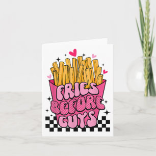 Funny Fries Lovers Before Guys Valentines Teenage  Card