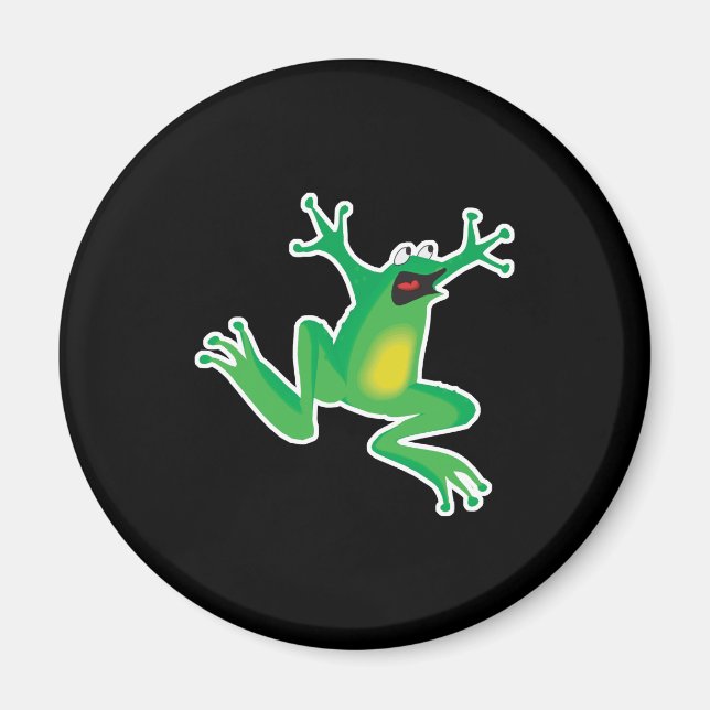 funny frightened frog magnet (Front)