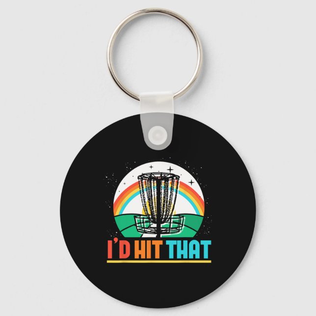 Funny Frisbee Golfer Gift Stupid Tree Frolf Disc G Key Ring (Front)