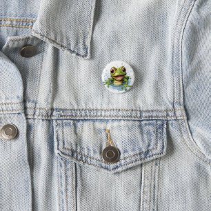 Funny frog 3 cm round badge