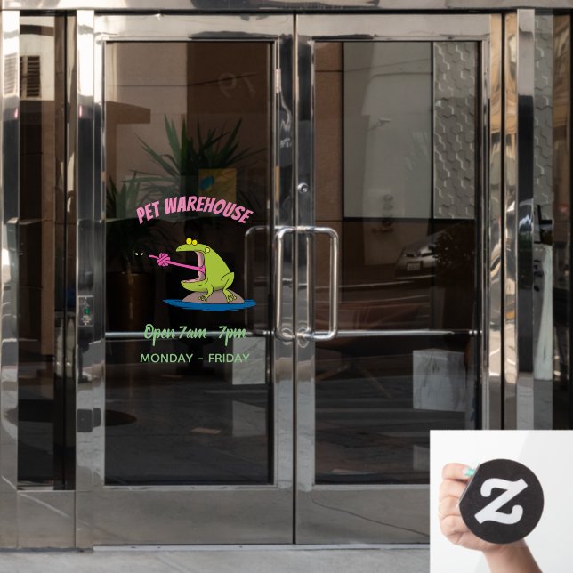 Funny frog and fly cartoon (Office Door)