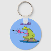 Funny frog and fly cartoon