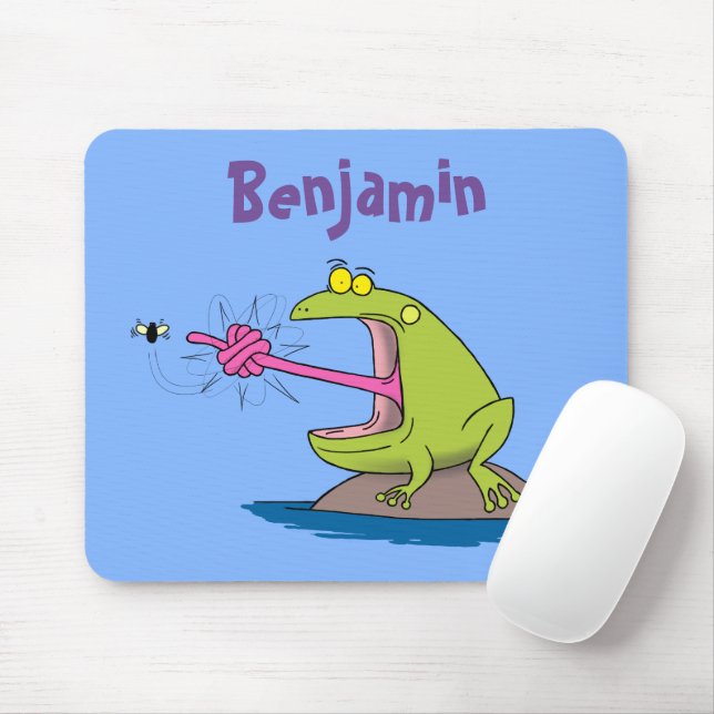 Funny frog and fly cartoon mouse pad (With Mouse)