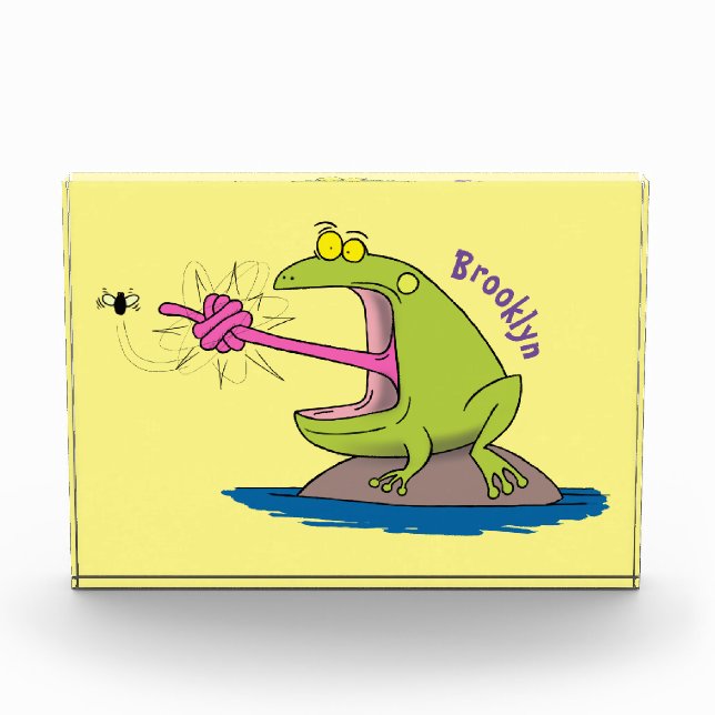 Funny frog and fly cartoon photo block (Front)