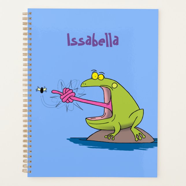 Funny frog and fly cartoon planner (Front)