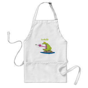 Funny frog and fly cartoon standard apron