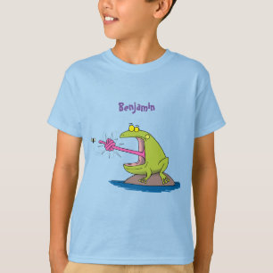 Funny frog and fly cartoon T-Shirt