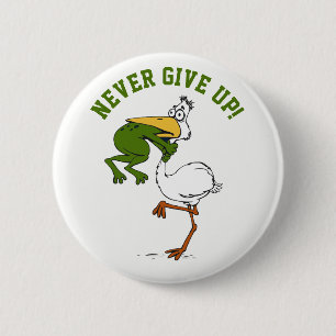 Funny Frog and Pelican 6 Cm Round Badge