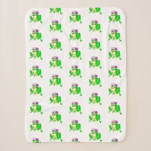 Funny Frog Baby Sherpa Blanket