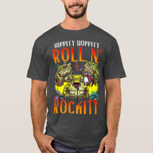 Funny Frog Band Musician Playing Guitar Drums Sing T-Shirt