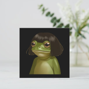 Funny Frog Bob Haircut Meme Frogs Animal Lovers Invitation