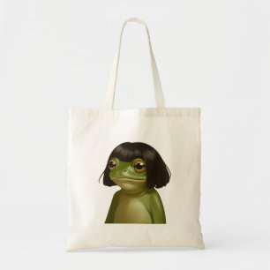 Funny Frog Bob Haircut Meme Frogs Animal Lovers Tote Bag