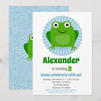 Funny Frog Boys Birthday Invitation