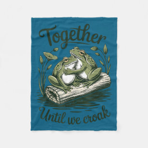 Funny frog bride & groom honeymoon style fleece blanket